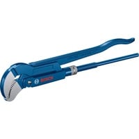 Bosch Sanitär-Eckrohrzange 45° Professional 420mm, S-Maul, Rohr- / Wasserpumpen-Zange blau, Greifbackenposition 45°