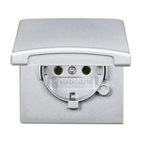 Busch-Jaeger Schutzkontakt-Steckdosen-Einsatz Schuko IP44 Unterputz mit Klappdeckel ohne aluminium, Retail