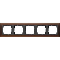 Gira Abdeckrahmen 5-fach opak mit Zwischenrahmen, Abdeckung braun, Retail