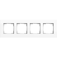 Gira Abdeckrahmen vierfach aus Aluminium lackiert glänzend weiß, Retail