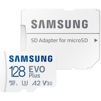 SAMSUNG EVO Plus 128 GB microSDXC (2024), Speicherkarte weiß, UHS-I U1, Class 10, V10, A1