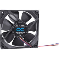 Alphacool ES 120mm 1.000-4.000rpm Fan 120x120x25mm, Gehäuselüfter schwarz, Two Ball Bearing, PWM