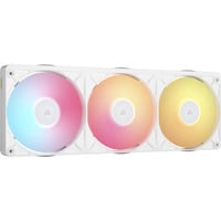 Corsair iCUE LINK RX360 II Unified Frame RGB-PWM, Gehäuselüfter weiß, mit iCUE LINK-System-Hub, White, 360 mm