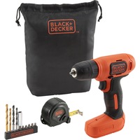 BLACK+DECKER Akku-Bohrschrauber BDCD8GPA, 7,2Volt orange/schwarz, Li-Ionen Akku 1,5Ah, inkl. Bitsatz