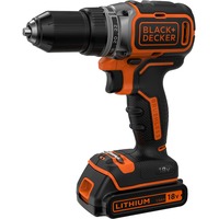 BLACK+DECKER Akku-Bohrschrauber BL186K, 18Volt schwarz/orange, Li-Ionen Akku 1,5Ah, Koffer