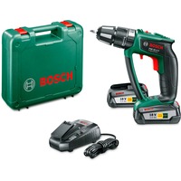 Bosch Akku-Schlagbohrschrauber PSB 18 LI-2 Ergonomic, 18Volt grün/schwarz, 2x Li-Ionen Akku 2,5Ah, POWER FOR ALL ALLIANCE