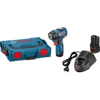 Bosch Akku-Schlagschrauber GDS 12V-115 Professional, 12Volt blau/schwarz, 2x Li-Ionen Akku 3,0Ah, in L-BOXX