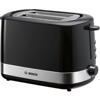 Bosch Kompakt-Toaster TAT7403 schwarz/edelstahl, 800 Watt, für 2 Scheiben Toast