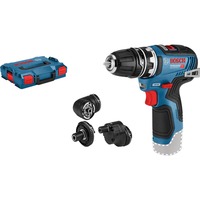 Bosch Professional Akku-Bohrschrauber GSR 12V-35 FC solo Professional, 12Volt blau/schwarz, ohne Akku und Ladegerät, mit FlexiClick Aufsätzen, L-BOXX