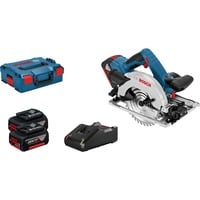Bosch Professional Akku-Handkreissäge GKS 18V-57 G Professional, 18Volt blau/schwarz, 2x Li-Ionen Akku 4,0Ah, in L-BOXX