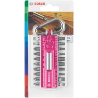 Bosch Schrauberbit-Set mit Snap-hook, Bit-Satz pink, 21-teilig