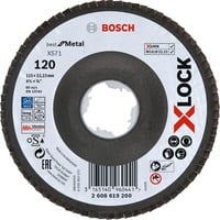 Bosch X-LOCK Fächerscheibe X571 Best for Metal, Ø 115mm, K120, Schleifscheibe Bohrung 22,23mm, abgewinkelt