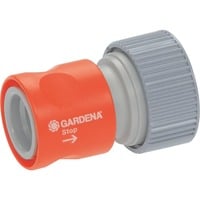 GARDENA Profi-System Übergangsstück 19mm (3/4"), Kupplung orange/grau, mit Wasserstop
