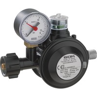 GOK Gasdruckregler EN61-DS PRO 1,5kg/h, Regulierventil schwarz, mit Manometer