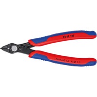KNIPEX Electronic Super Knips 78 61 125 , Elektronik-Zange rot/blau, mit Öffnungsfeder und Öffnungsbegrenzung