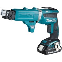 Makita Akku-Schnellbauschrauber DFS452AJX2, 18Volt blau/schwarz, 2x Li-Ionen Akku 2,0Ah, inkl. Magazinvorsatz