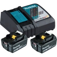 Makita Power Source Kit 18V 6Ah, Set schwarz, 2x Akku BL1860B, 1x LadegerätDC18RC