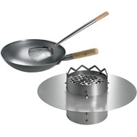 Moesta WOK'N BBQ Komplettpaket, für 67cm Kugelgrill edelstahl/holz, 3-teilig