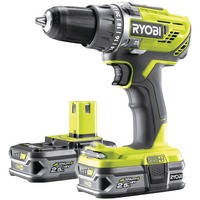 Ryobi ONE+ Akku-Bohrschrauber R18DD3-225S, 18Volt grün/schwarz, 2x Li-Ionen Akku 2,5Ah