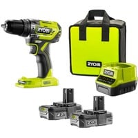 Ryobi ONE+ Akku-Schlagbohrschrauber R18PD5-220S, 18Volt grün/schwarz, 2x Li-Ionen Akku 2,0Ah