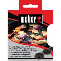 Weber Ersatzköpfe 6210, für Plancha-Spülbürste, Grill-Reinigungsbürste schwarz, 2 Stück