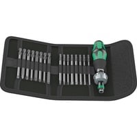 Wera Kraftform Kompakt 60 RA, Bit-Satz 1/4", 17-teilig schwarz/grün, inkl. Steckgriff mit Ratschenfunktion