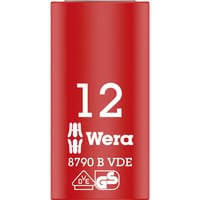 Wera VDE Zyklop-Steckschlüssel-Einsatz, 12mm, 3/8" rot/gelb, isoliert bis 1.000 Volt