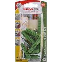 fischer Regalbefestigung RB GREEN 8x40 K, Dübel grün, 10 Stück, mit Schraube