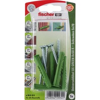 fischer Universaldübel UX GREEN 8x50 R S K grün, 5 Stück, mit Schraube