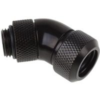 Alphacool Eiszapfen 13mm HardTube Anschraubtülle 45° drehbar, Verbindung schwarz, G1/4 für Acryl-Messingrohre - Deep Black