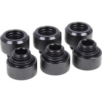 Alphacool Eiszapfen 13mm HardTube Anschraubtülle G1/4, Schrauben-Set schwarz, für Acryl- Messingrohre, 6 Stück