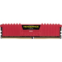 Corsair DIMM 8 GB DDR4-2400  , Arbeitsspeicher rot, CMK8GX4M1A2400C16R, Vengeance LPX, INTEL XMP