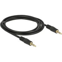 DeLOCK Audiokabel Klinke 3,5mm 4Pin > 3,5mm Stecker 4Pin schwarz, 2 Meter