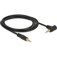 DeLOCK Audiokabel Klinke 3,5mm Stecker > 3,5mm Stecker schwarz, 2 Meter, abgewinkelt