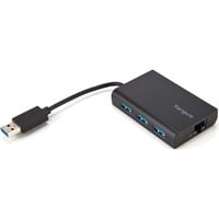 Targus USB 3.0 Hub mit Gigabit Ethernet, USB-Hub schwarz