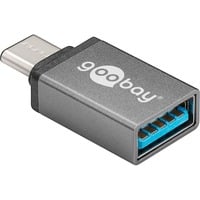 goobay USB 3.2 Gen 1 Adapter, USB-C Stecker > USB-A Buchse grau