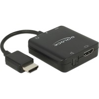 DeLOCK Adapter HDMI Stecker > HDMI + TOSLINK S/PDIF + 3,5mm Klinkenbuchse schwarz, Audio Extractor