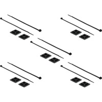 DeLOCK Befestigungssockel 25 x 25mm mit Kabelbinder L 300 x B 4,8mm schwarz, 10 Paar