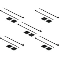 DeLOCK Befestigungssockel 28 x 28mm mit Kabelbinder L 300 x B 3,4mm schwarz, 10 Paar