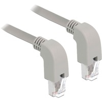 DeLOCK Patchkabel RJ45 Cat.6a S/FTP grau, 50cm, gewinkelte Stecker 2x unten