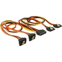 DeLOCK SATA 15Pin > 2x gewinkelt (unten) + 2x gerade, Kabel 50cm