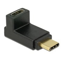 DeLOCK USB 3.2 Gen 2 Adapter, USB-C Stecker > USB-C Buchse 90° schwarz, SuperSpeed, abgewinkelt oben / unten