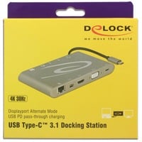 DeLOCK USB Type C 3.1 Dockingstation 4K grau, USB-C, HDMI, SD, USB