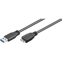 goobay USB 3.2 Gen 1 Kabel, USB-A Stecker > Micro-USB Stecker (Typ B) schwarz, 1 Meter, SuperSpeed