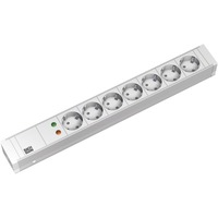 Bachmann 19" IT PDU Steckdosenleiste Basic 7-fach, 1,5HE weiß, 2 Meter, Überspannungsschutz Einrichtung Typ III (ÜSE)