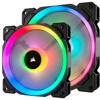 Corsair LL140 RGB PWM, Gehäuselüfter 2er Pack, inkl. Controller Lighting Node PRO