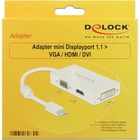 DeLOCK Adapter MiniDisplayport > VGA/HDMI/DVI weiß, 16 cm