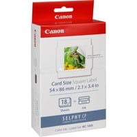 Canon Druckpatrone + Papier KC-18IS, Fotopapier 54x54mm (18 Blatt)