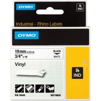 Dymo Rhino IND ORIGINAL Schriftband Vinyl 19mm x 5,5m, schwarz auf weiß permanent klebend, 18445