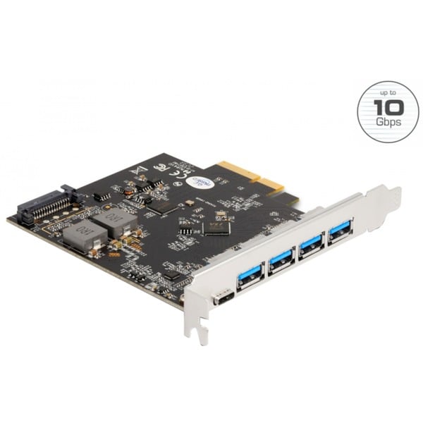 Pci Express Typ DeLOCK PCI Express x4 Karte zu 1 x USB Type-C + 4 x USB Typ-A ...